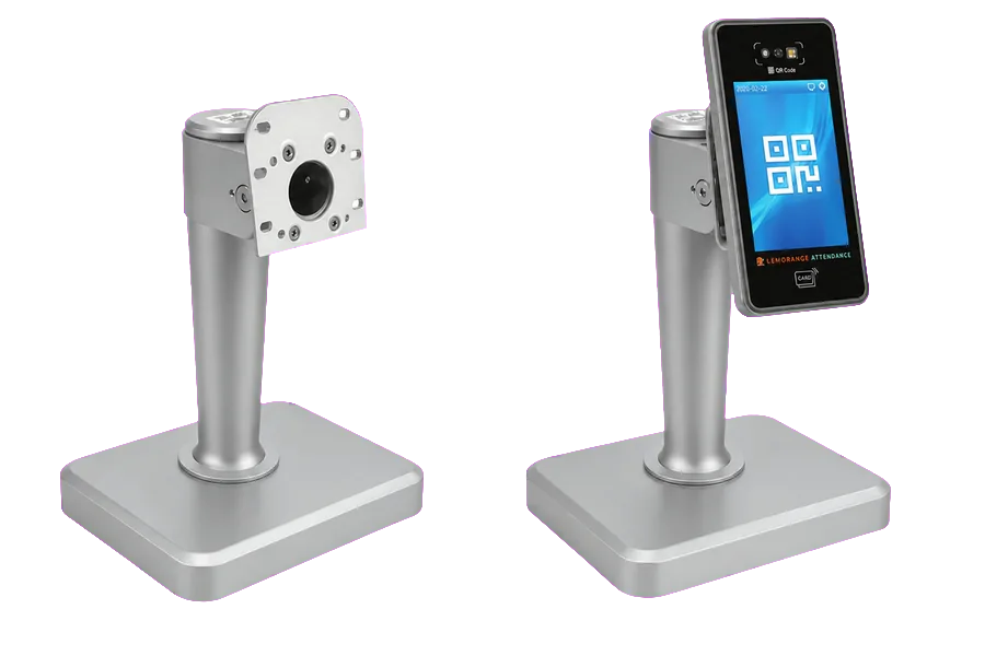 Universal counter stand showing its terminal mounting plate and a fitted terminal